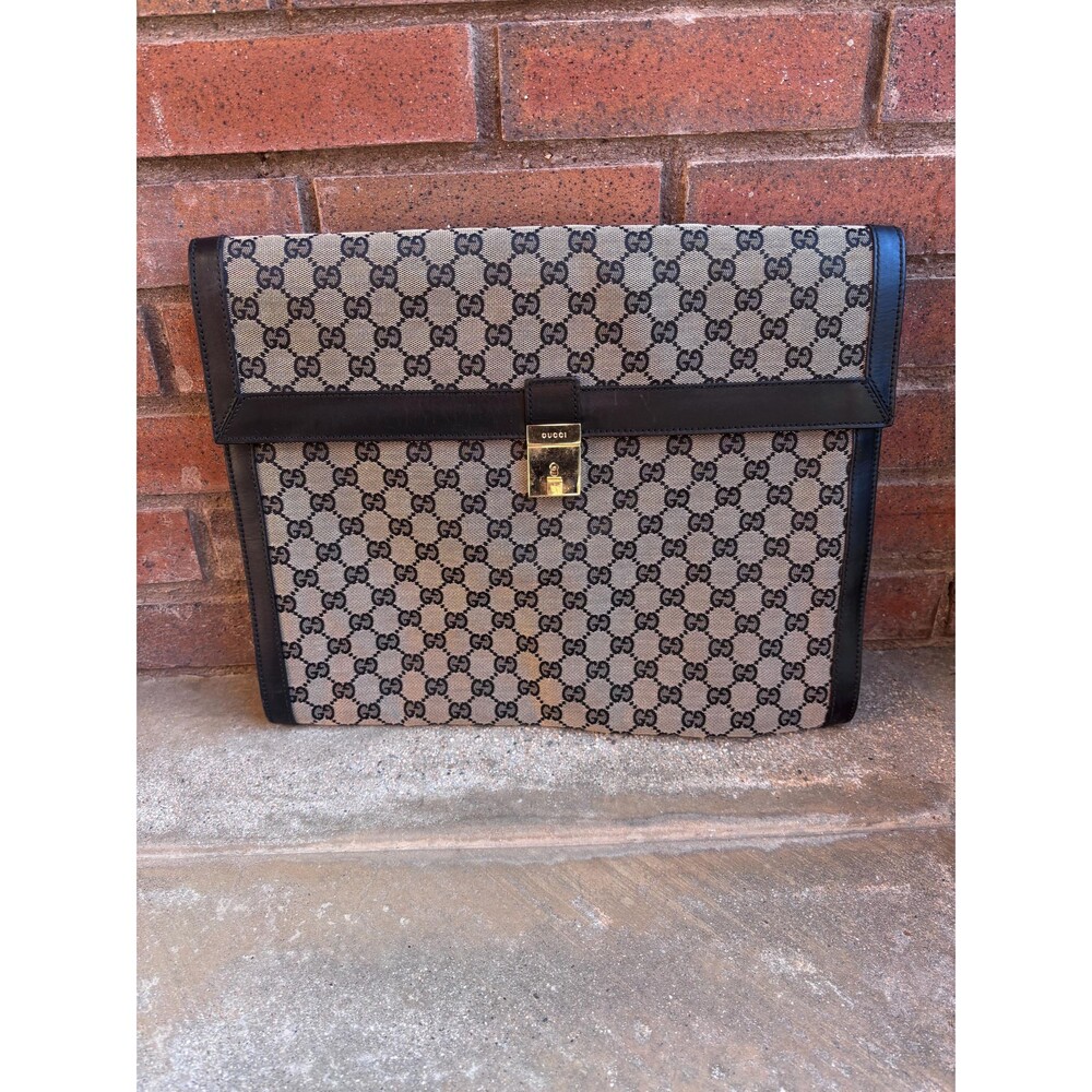 Gucci Canvas and Leather Portfolio